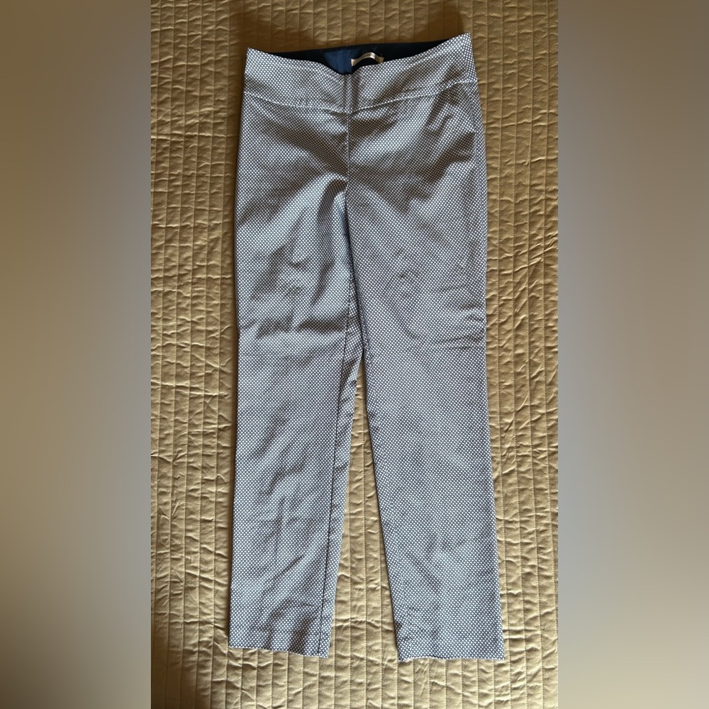 S.C. & CO. Blue and White Patterned Pants